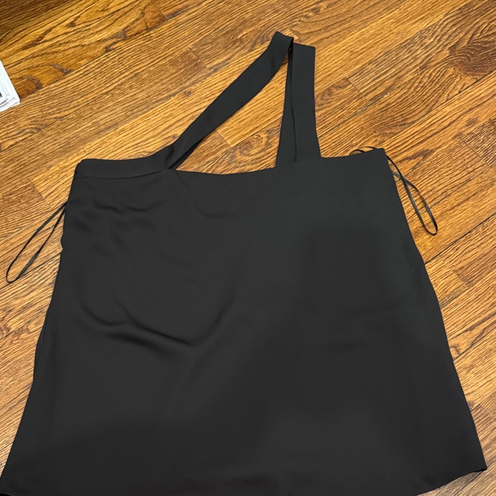 Amanda Prichard Black Asymmetrical Strap Top